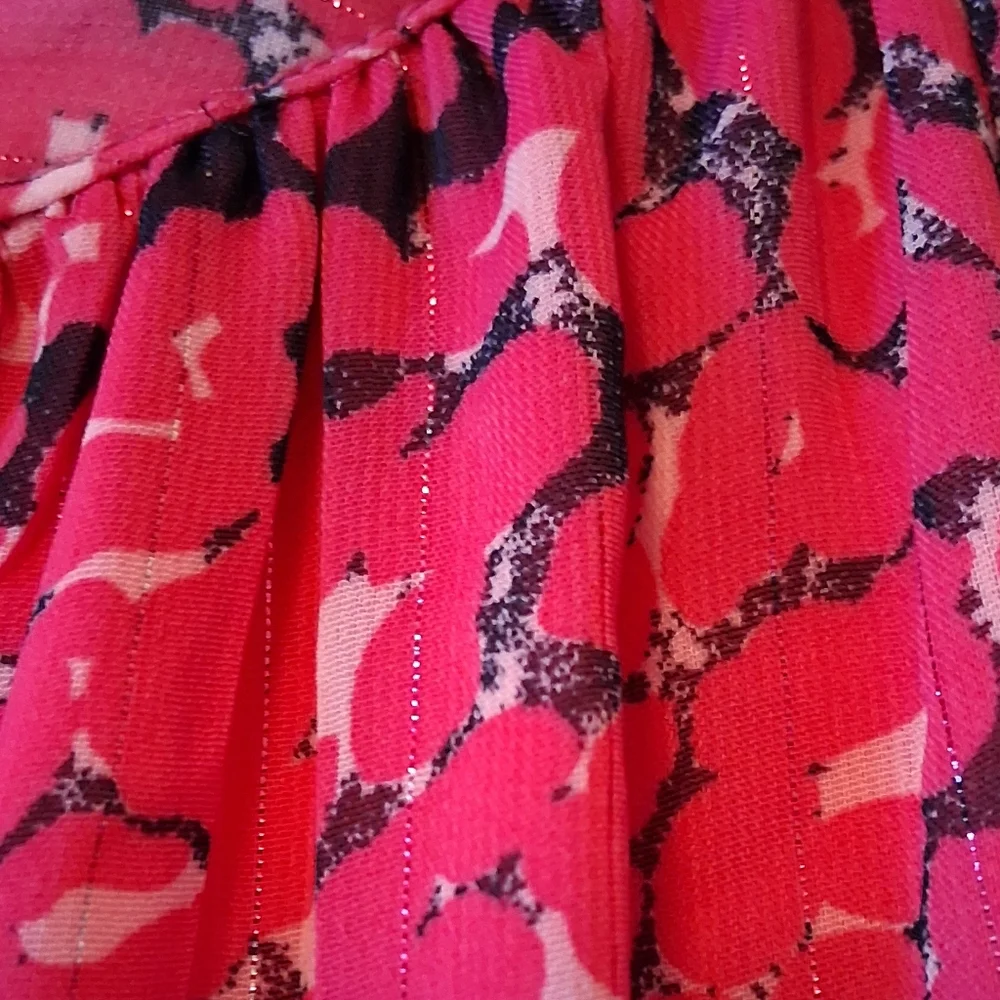 FATE magenta floral print long sleeve belted mini dress. Medium NWT - Picture 6 of 10